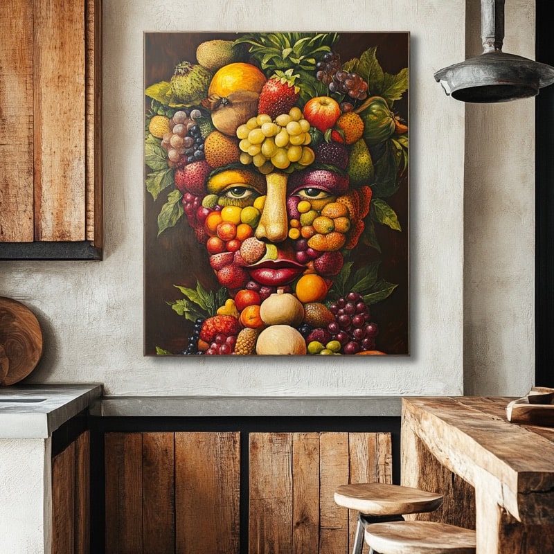 Woman Made of Fruit Painting