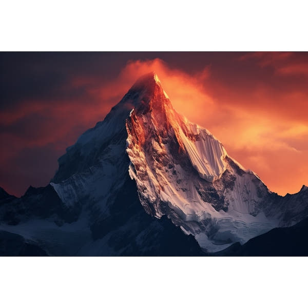 Mountain with Sunset Canvas
