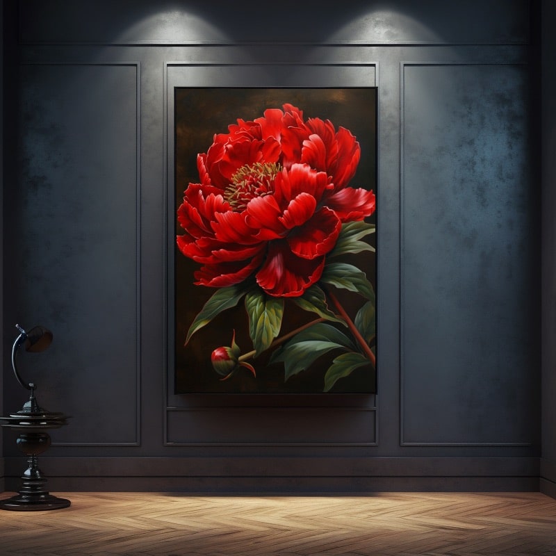 Red Peony Painting
