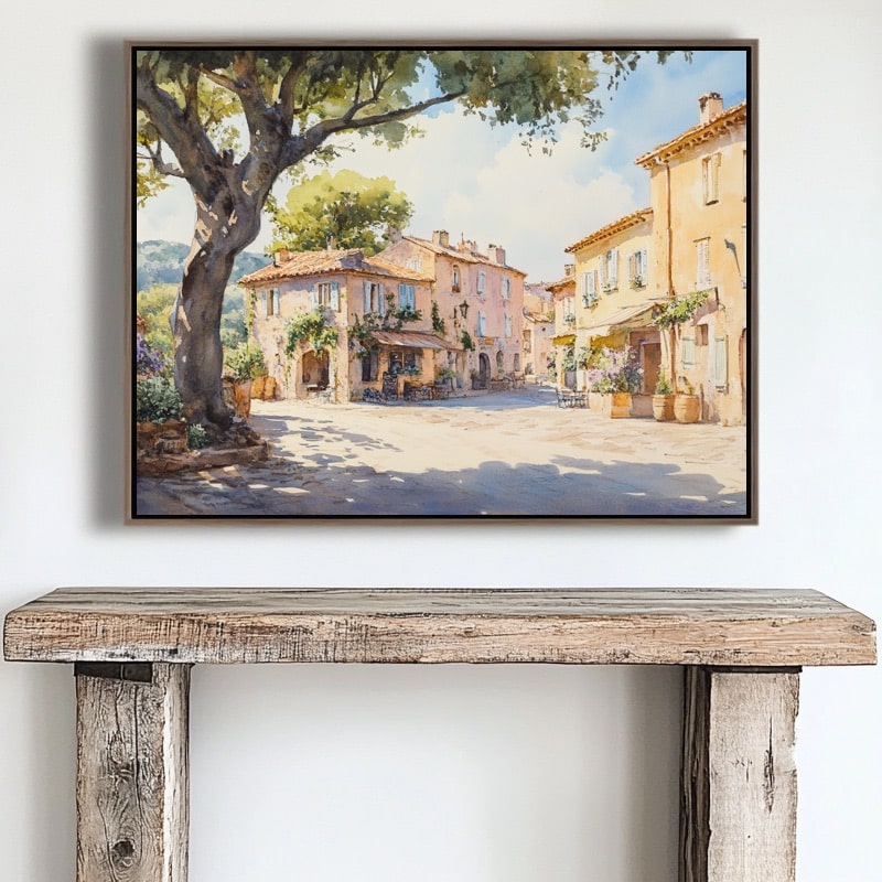 Village Scenery Watercolor Painting