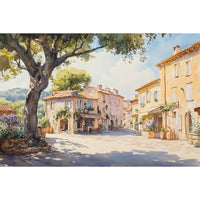 Thumbnail for Village Scenery Watercolor Canvas