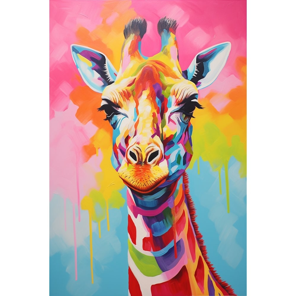 Colourful Giraffe Canvas