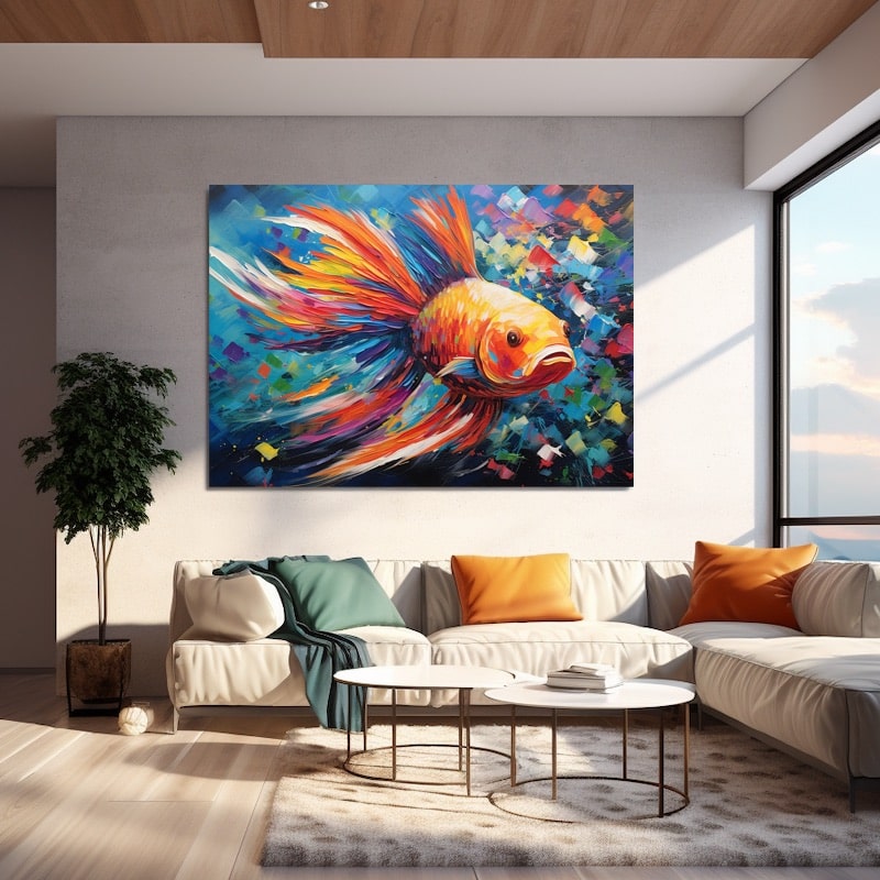 Betta Fish Acrylic Painting