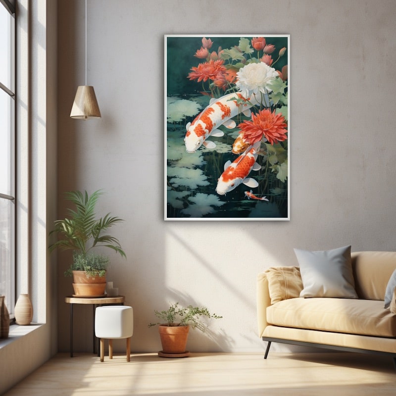 Acrylic Painting of Koi Fish