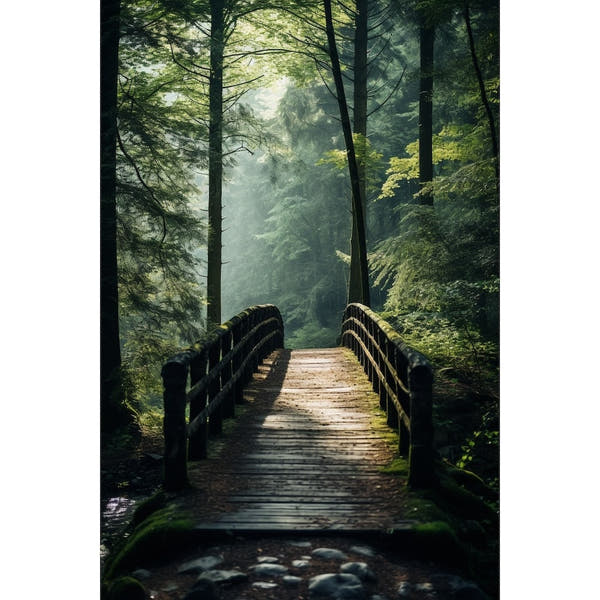 Bridge in Forest Canvas