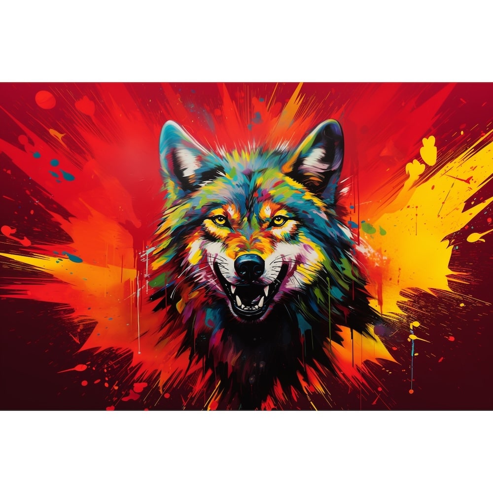 Colorful Wolf Canvas