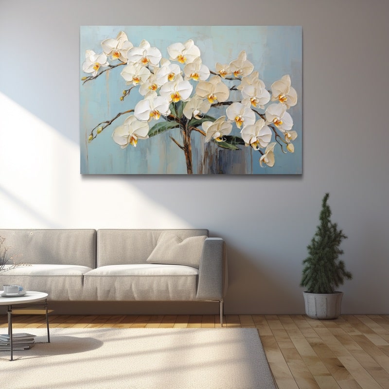 Painting of Orchids in Acrylic