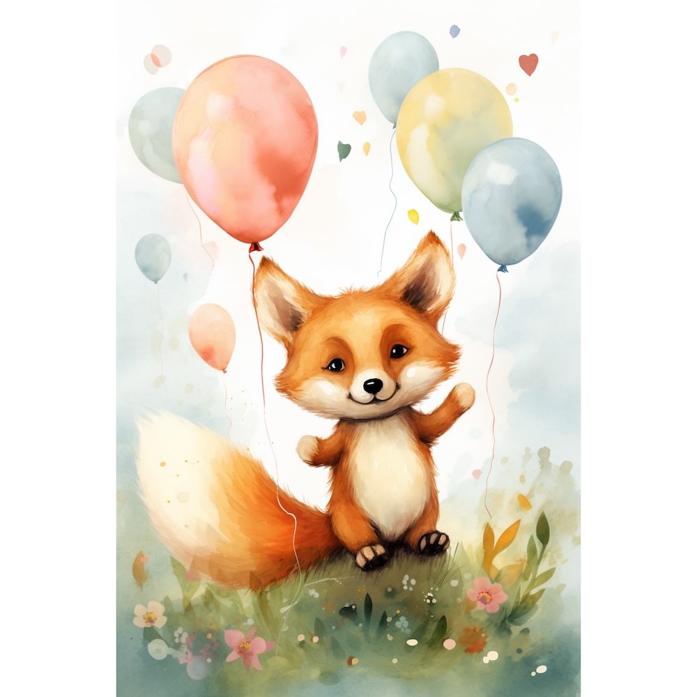 Colourful Fox Canvas