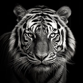 Black and White Tiger Painting Wall Art