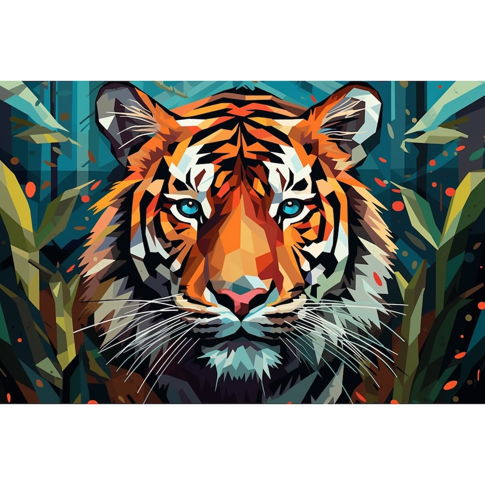 Geometric Tiger Canvas