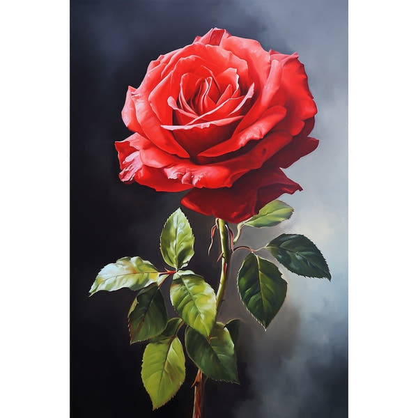 Red Rose Painting Canvas