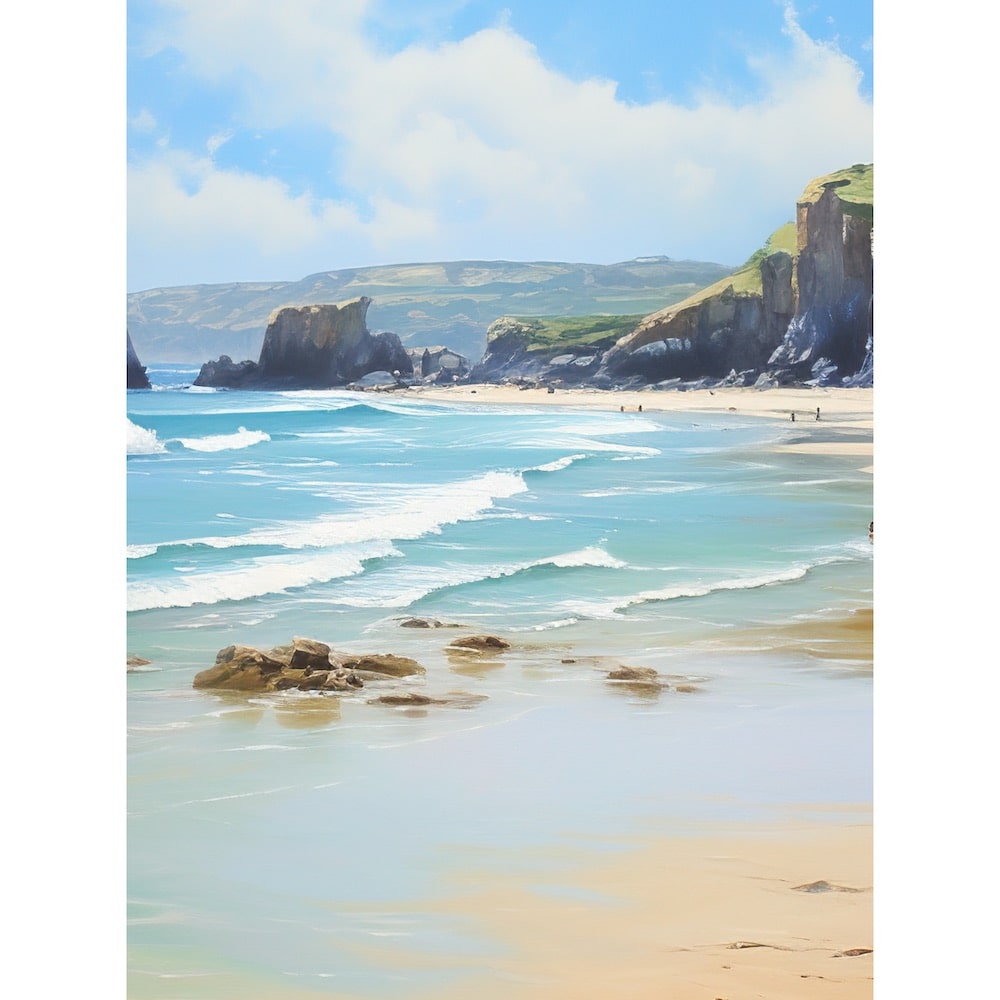 3 Pieces Beach Art Painting