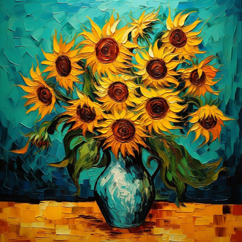 Vase Sunflowers canvas