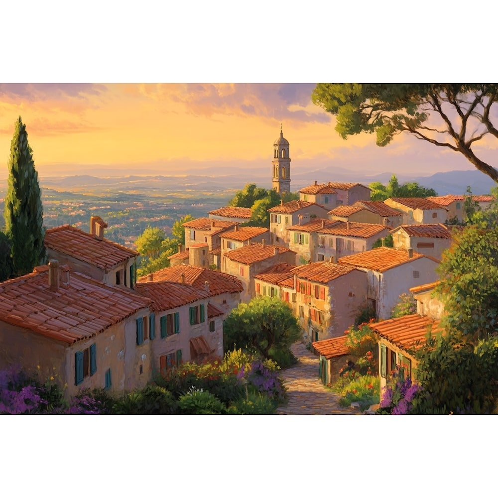 Canvas of Village Scenery