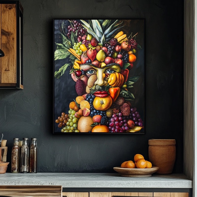 Fruit Face Man Painting