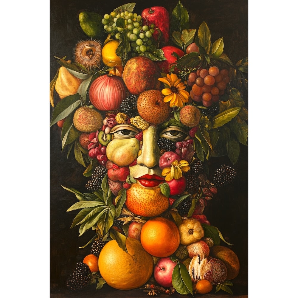 Woman with Fruit on Head Canvas