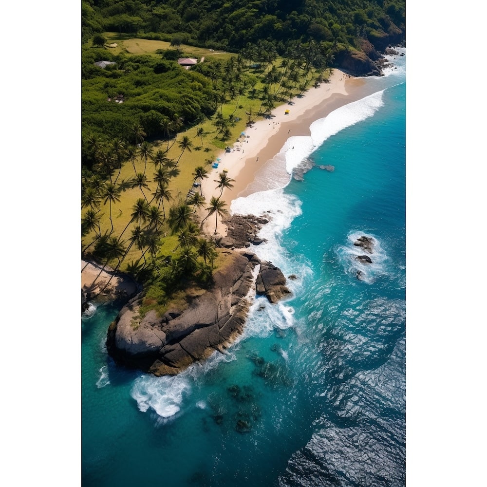 Aerial View Beach Canvas