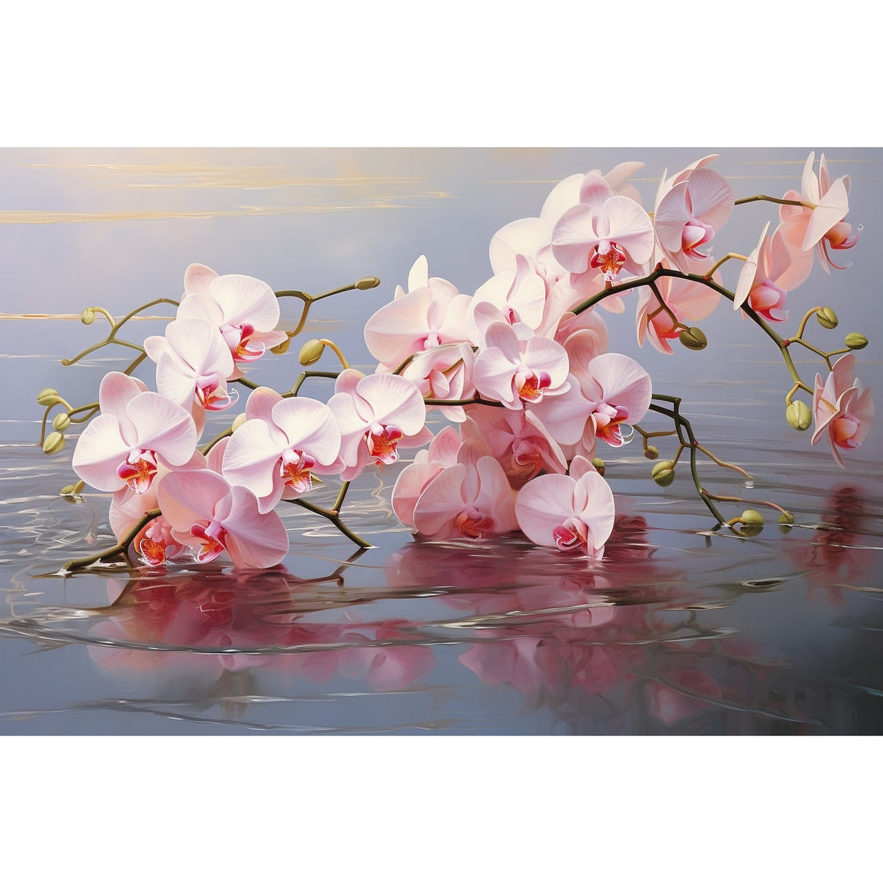 Pink Orchid Painting Wall Art