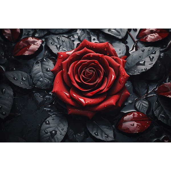 Large Red Rose Painting