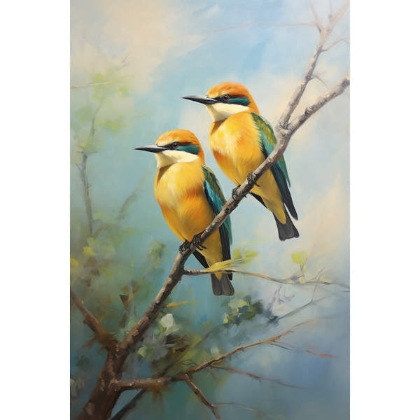 Birds in Oil Canvas