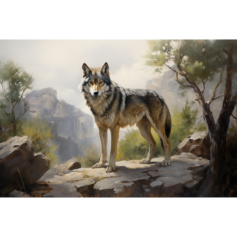 Wolf Oil Canvas