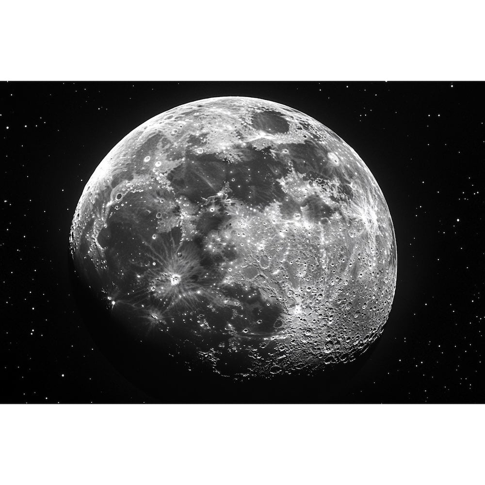 Black and White Moon Canvas