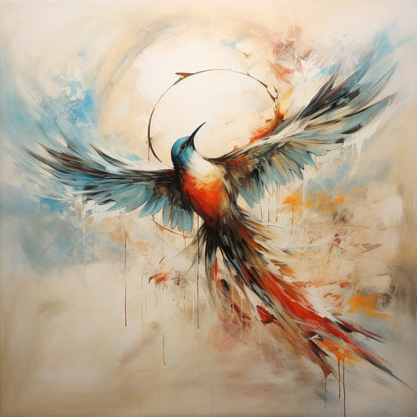 Abstract Bird Canvas on Canvas