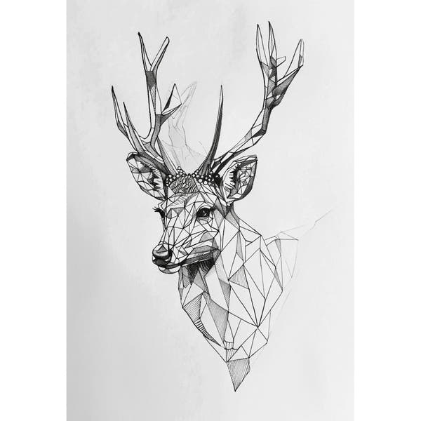 Geometric Deer Canvas