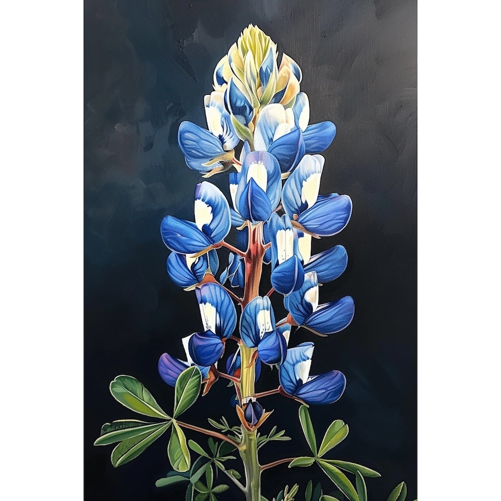 Blue Flower Canvas on Canvas