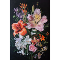 Thumbnail for Flowers Black Background Oil Canvas