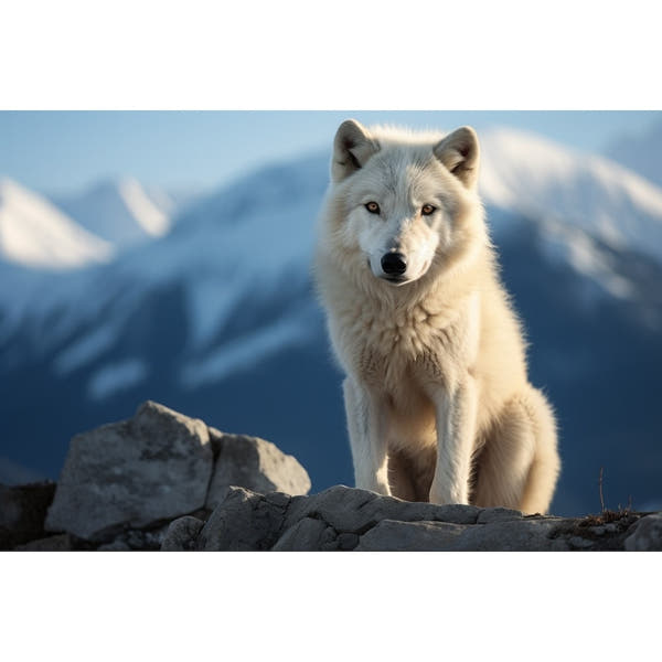 White Wolf Painting