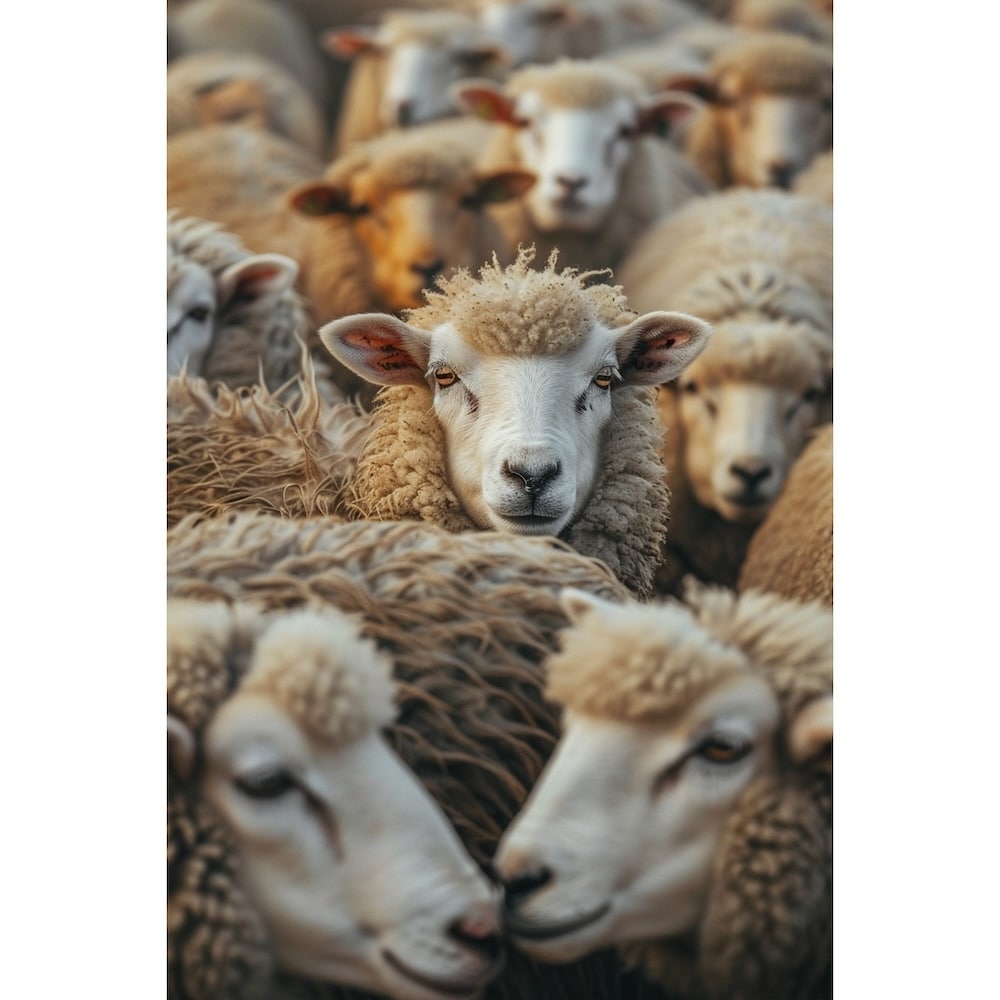 Sheep Print on Painting