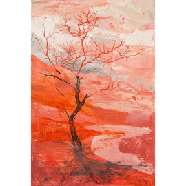 Red Landscape Painting