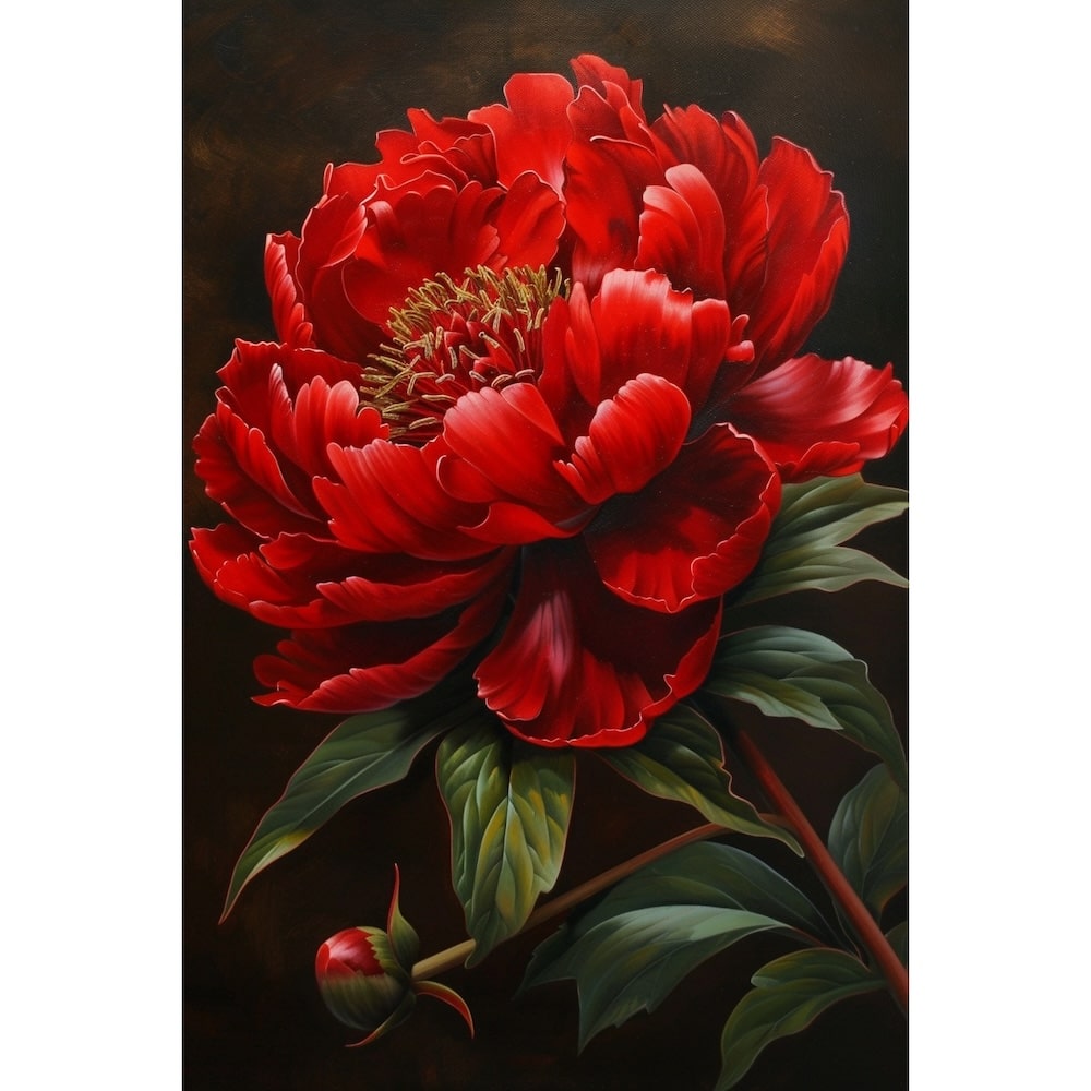 Red Peony Canvas