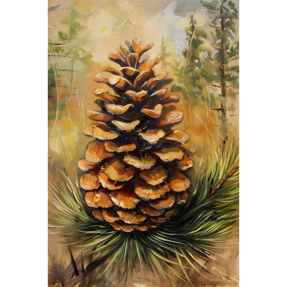 Canvas with Pine Cone