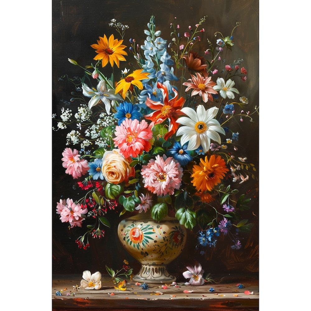 Flowers in a Pot Canvas
