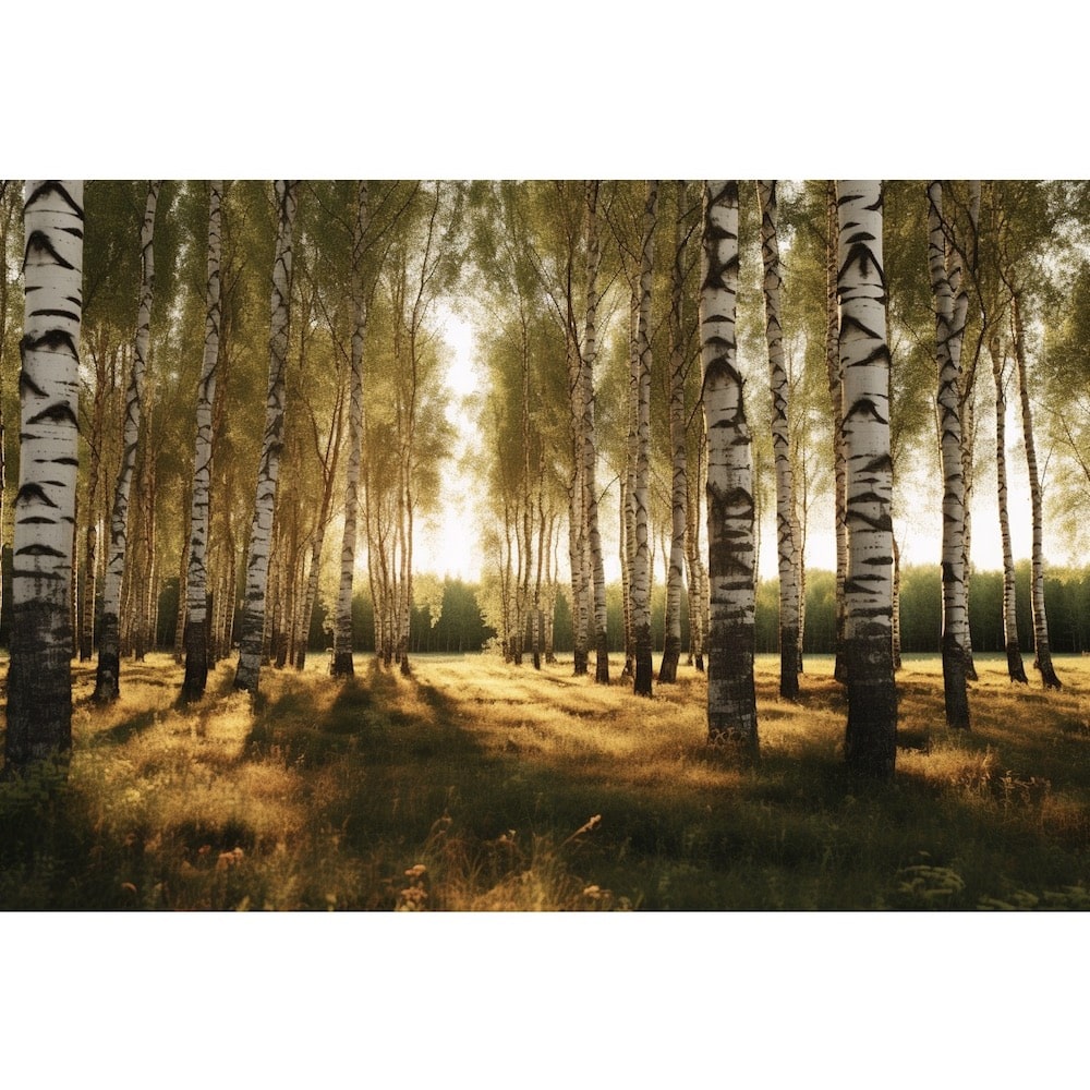 Birch Trees Sunset Canvas
