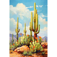 Thumbnail for Cactus canvas on Wood