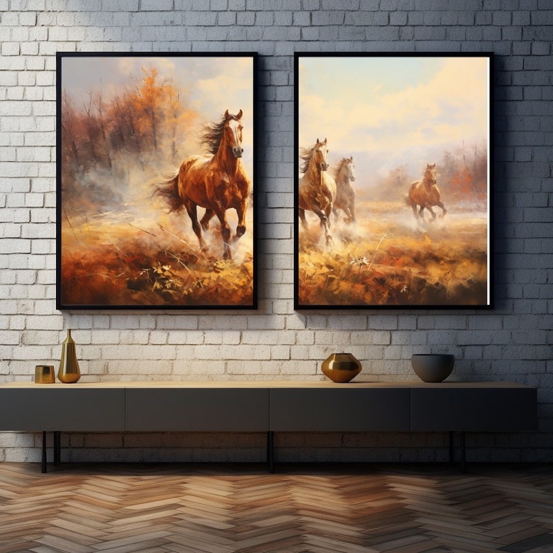 Running Horses Painting
