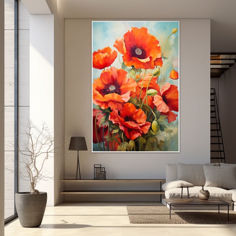 Canvas Print of Poppies