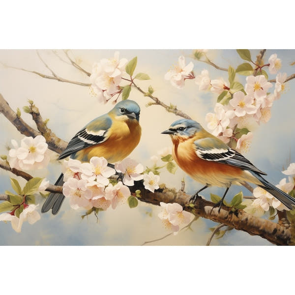 Canvas of Birds and Flowers