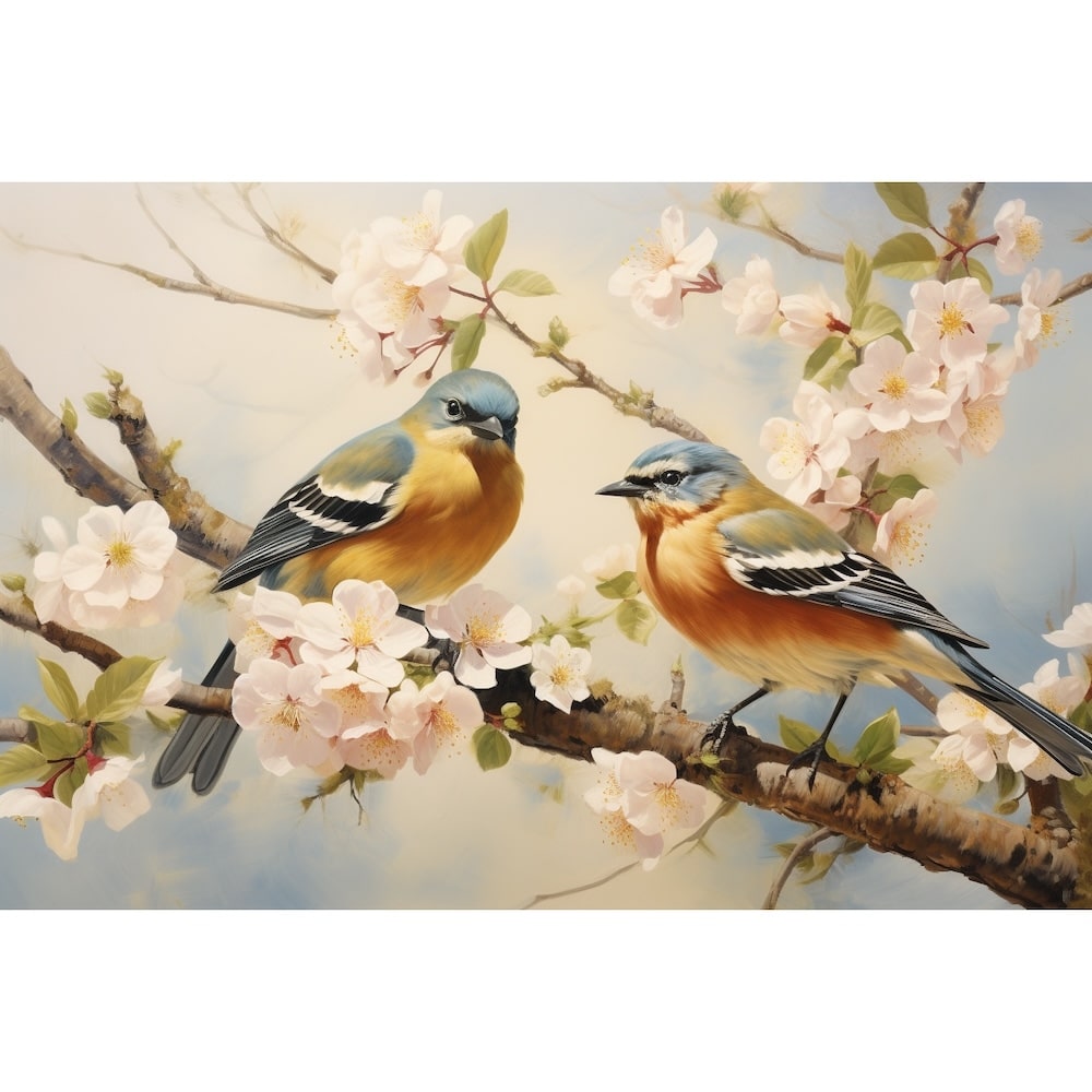 Canvas of Birds and Flowers