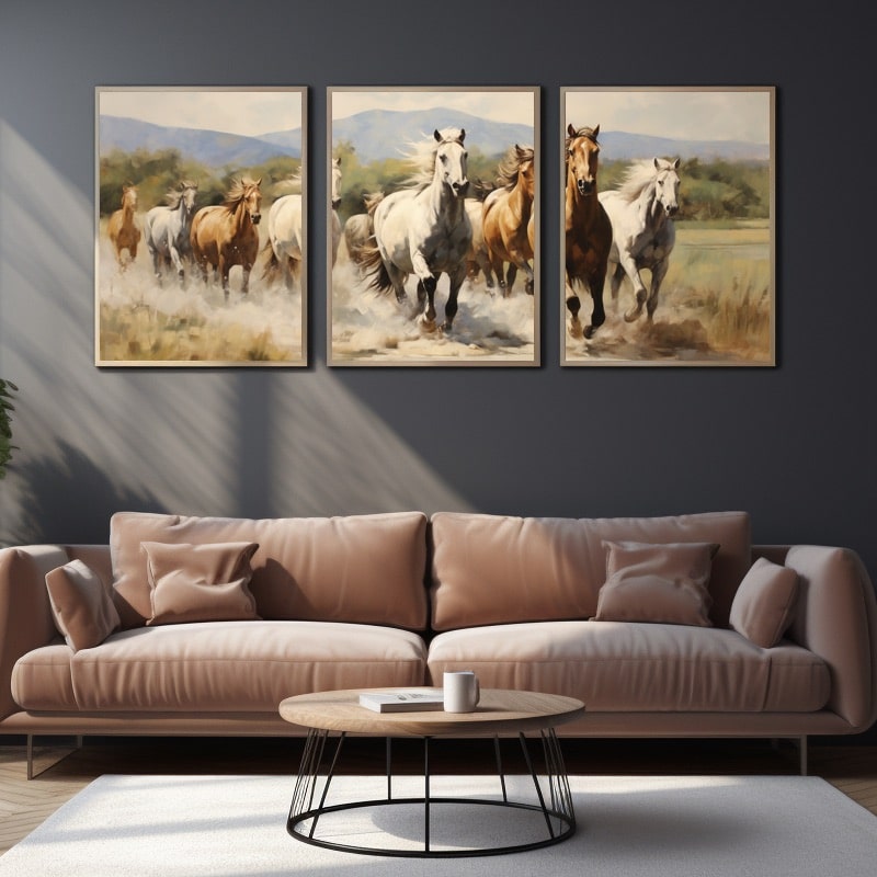 Running Horses Canvas Wall Art