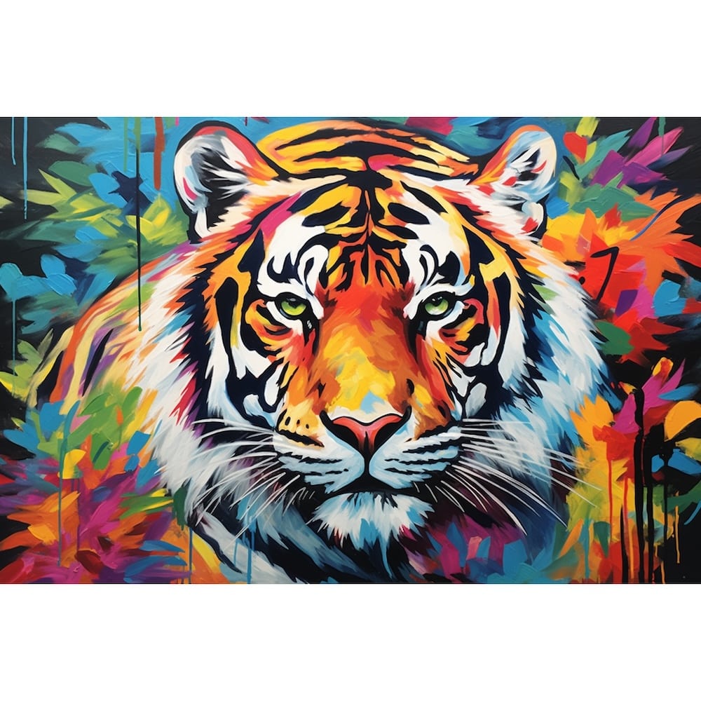 Abstract Colorful Tiger Canvas
