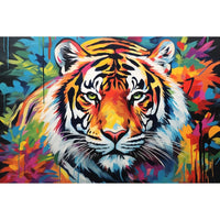 Thumbnail for Abstract Colorful Tiger Canvas