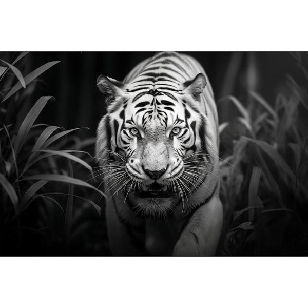Black and White Tiger Painting