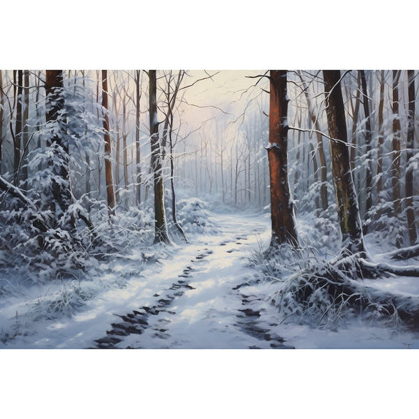 Acrylic Canvas Snowy Winter Forest Path