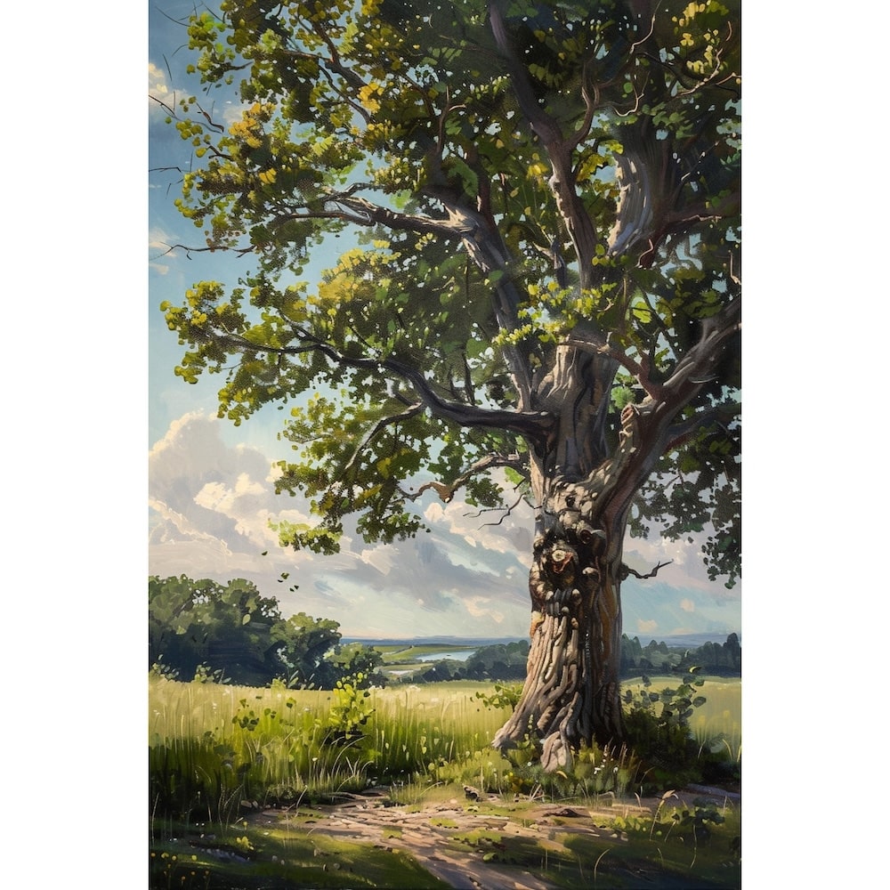 Oil Canvas of a Tree