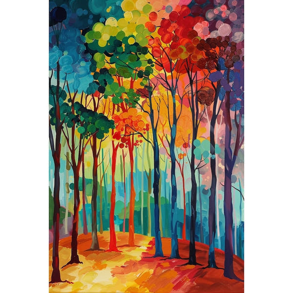 Canvas of Colorful Trees