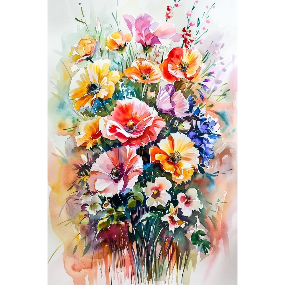 Flower Abstract Watercolour Canvas